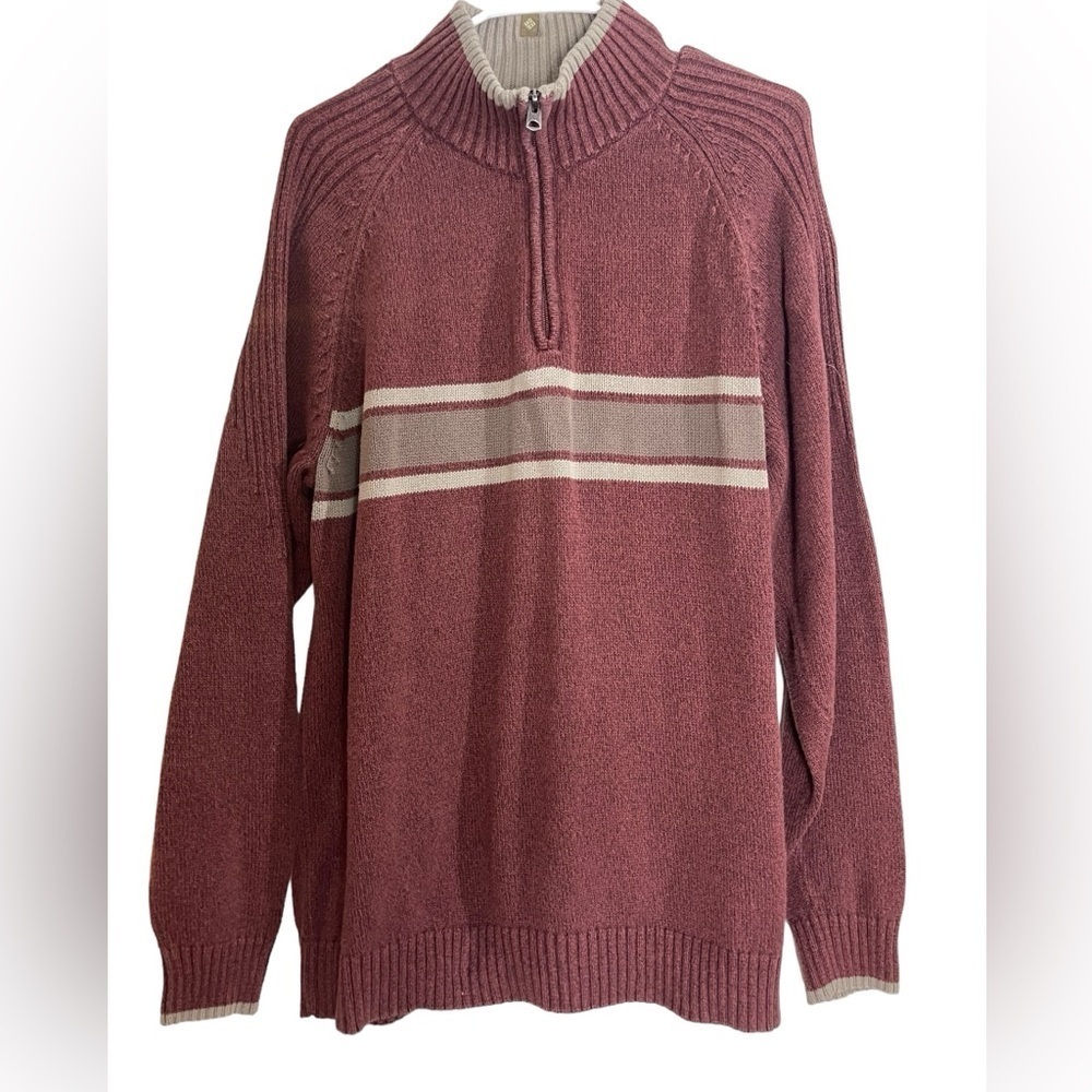 Columbia Sportswear Men’s 1/4 zip sweater, tan- brownish. Size XL GUC